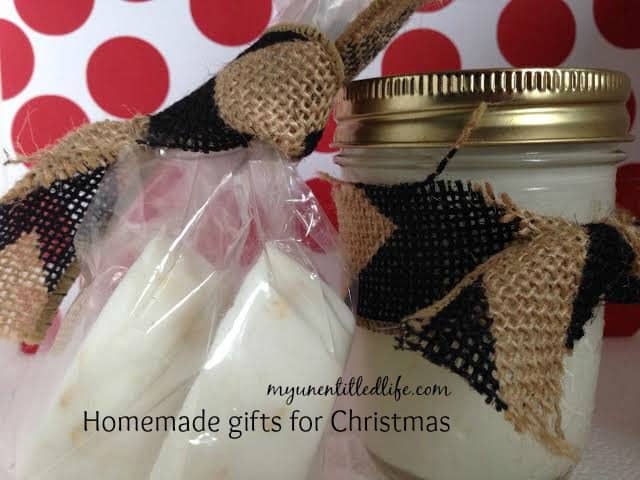 homemade lotion and soap gifts.