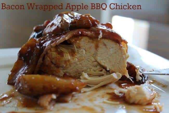 bacon wrapped bbq apple chicken