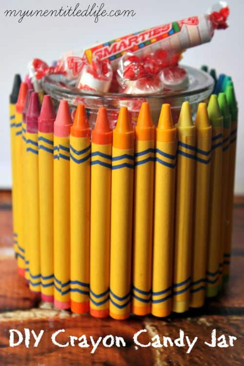 DIY Crayon Candy Jar Teachers Gift 