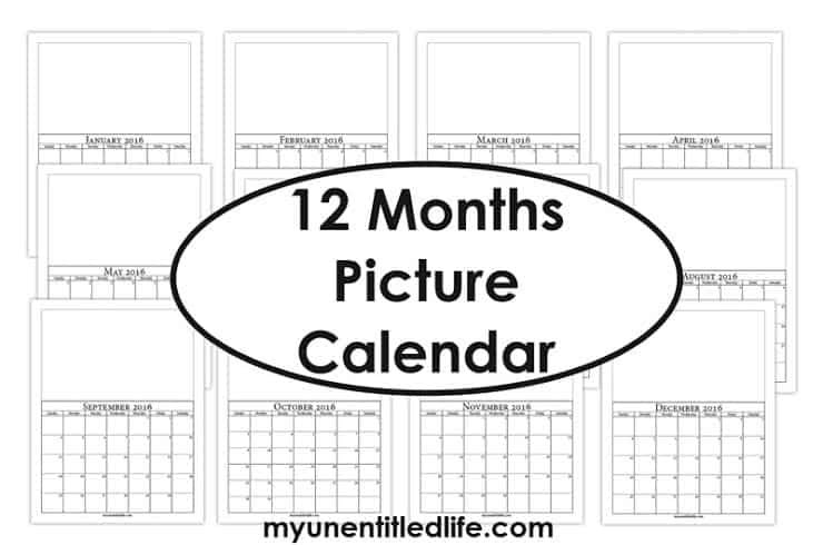 12 months make your own picture calendar