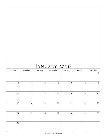 january 2016 calendar 