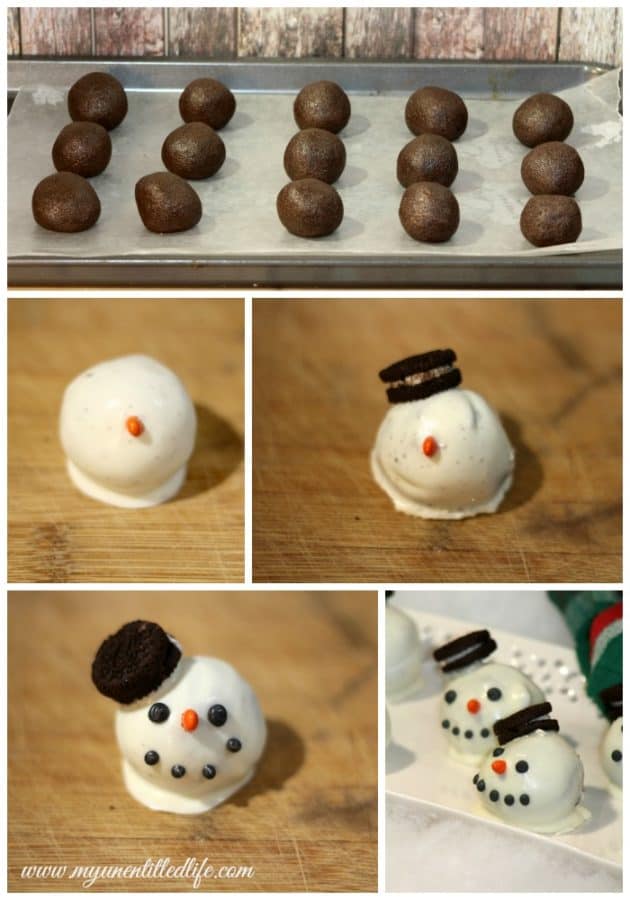 Snowman Cake Balls Process