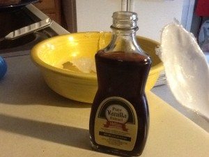 Add 1 tsp of vanilla to jelly and stir together.