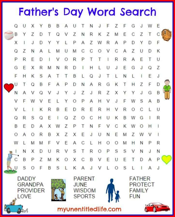 Free Printable: Father's Day Word Search