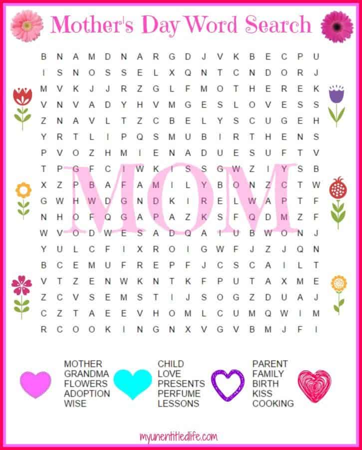 Mother S Day Printable Words