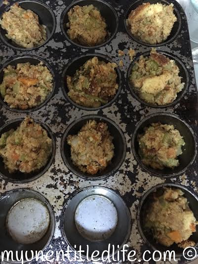 stuffing muffins in process