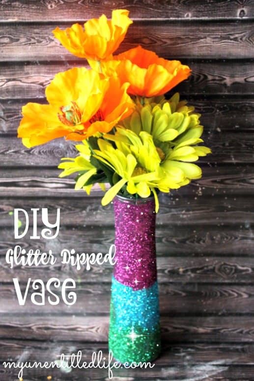DIY Glitter Dipped Vase